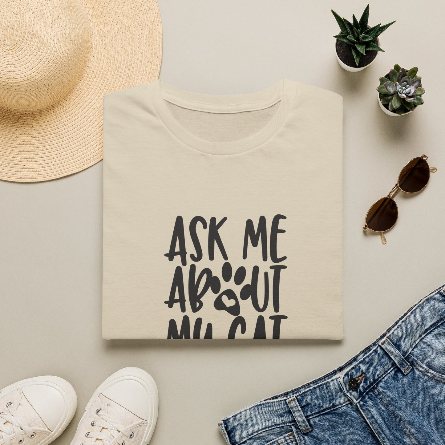 ask me about my cat T-shirt
