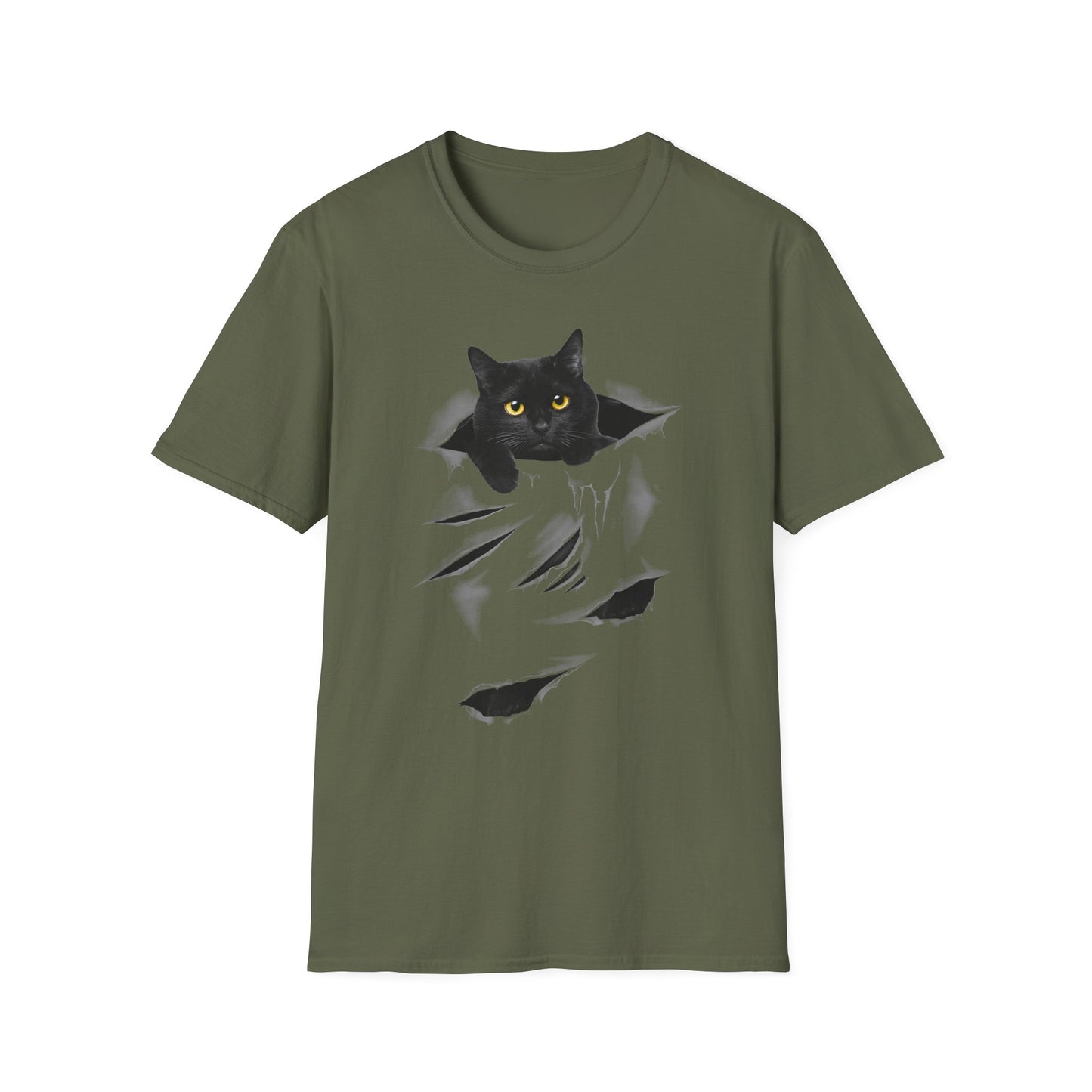 torn cat shirt T-shirt